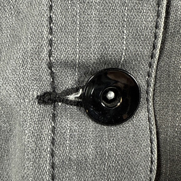 Christiana Zinn Denim Jacket Womens 3X Gray Pockets Animal Print Cuffs Y2K Retro - Picture 6 of 13